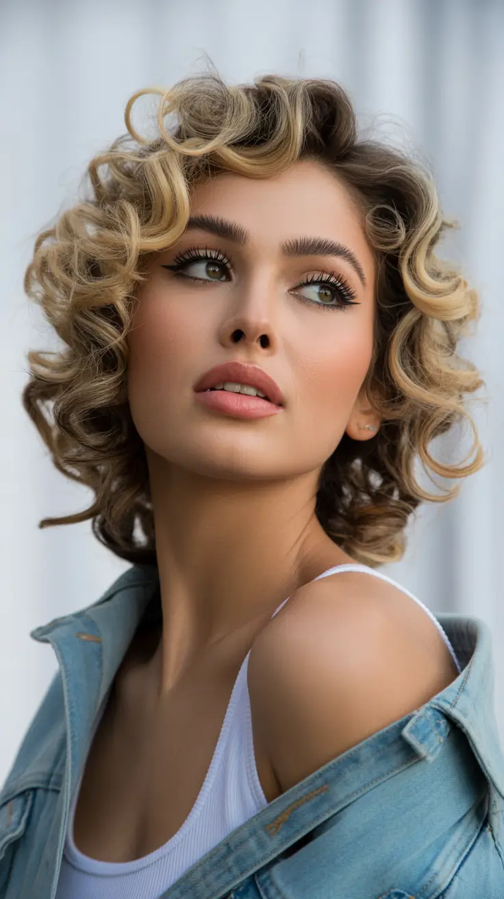 blonde hair color 2026 Retro Caramel Curls