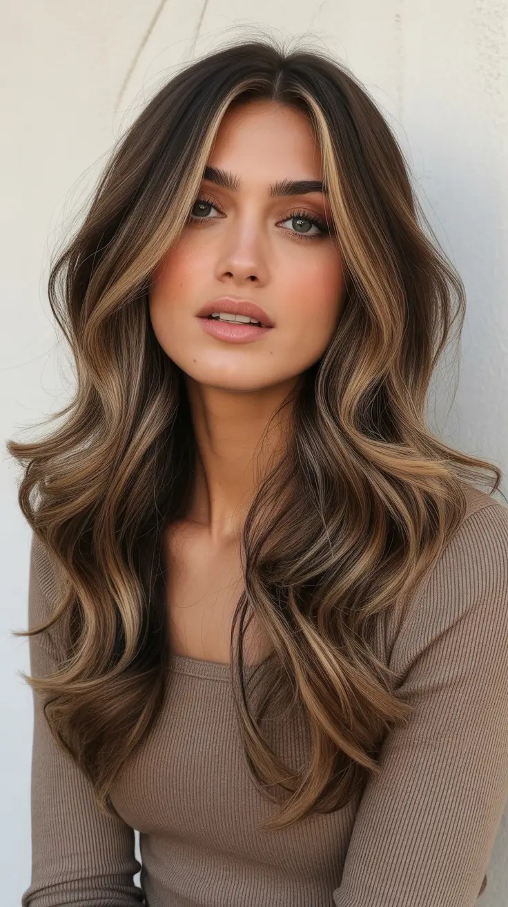 brunette hair color 2026 Bronde Contour Layers