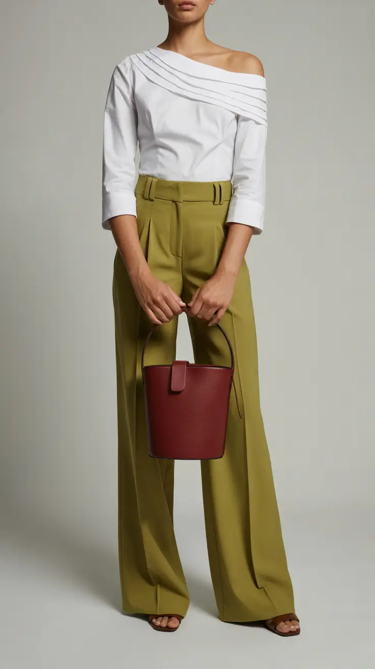 business casual outfits 2026 Olive Elegance with a Modern Twist