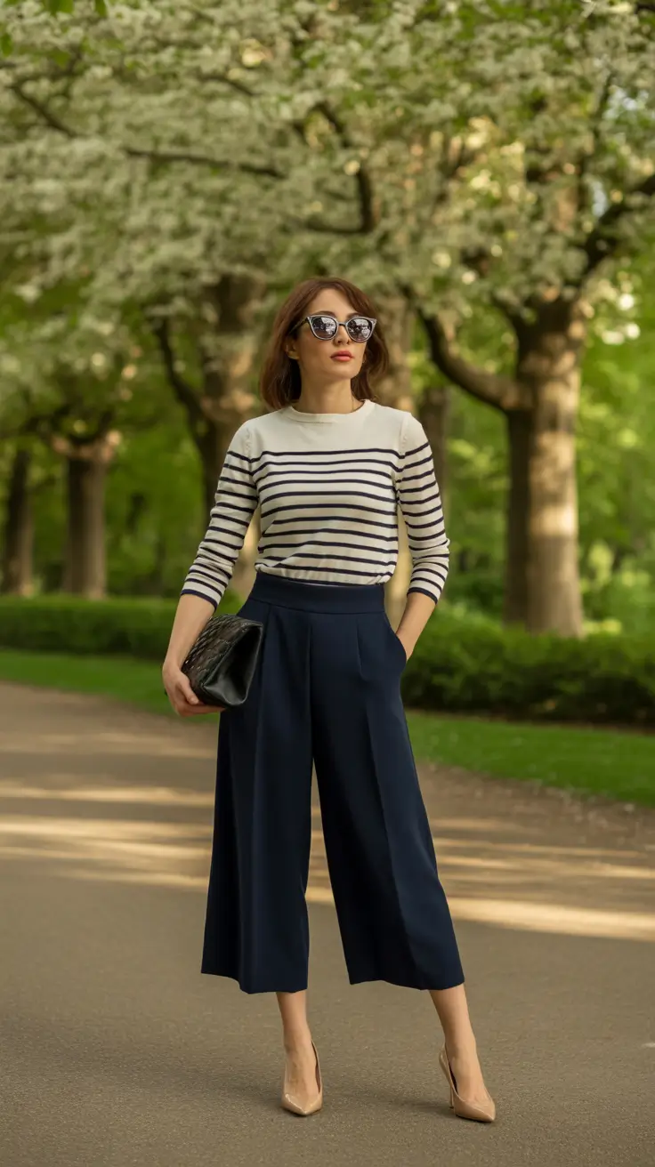 business casual outfits 2026 French Stripes with Modern Ease