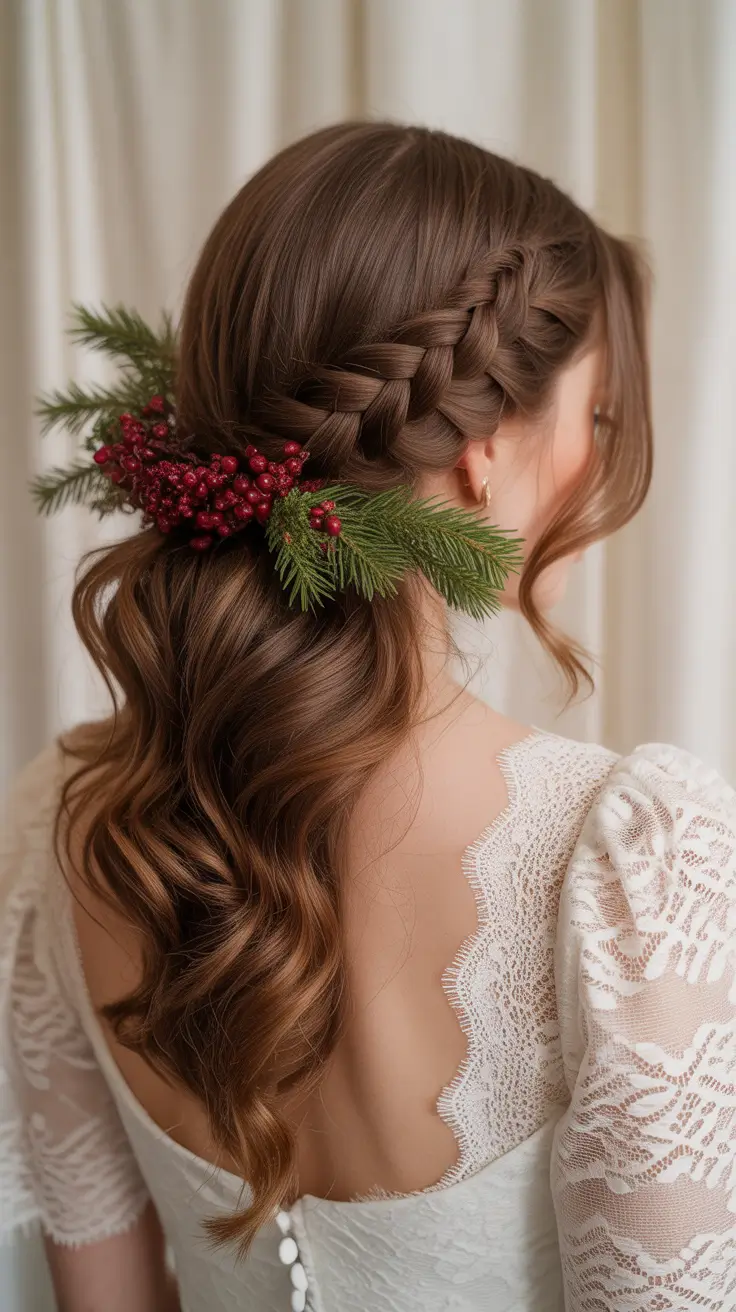 Christmas Holiday Hairstyles for Party 2025 Elegant Braided Glow