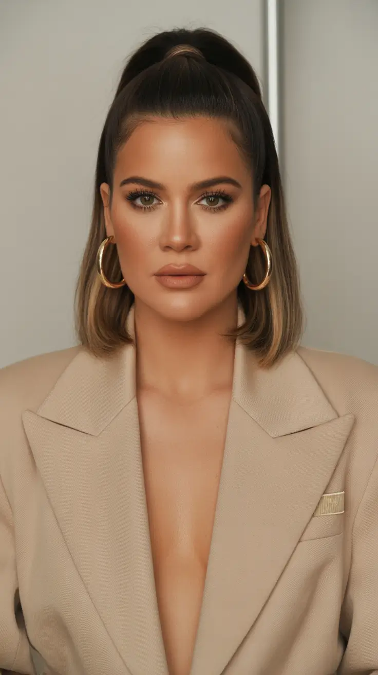 christmas party hairstyles 2025 Chic High Half Pony