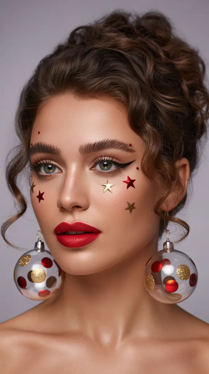 Christmas Holiday Hairstyles for Party 2025 Glamour Glow Updo