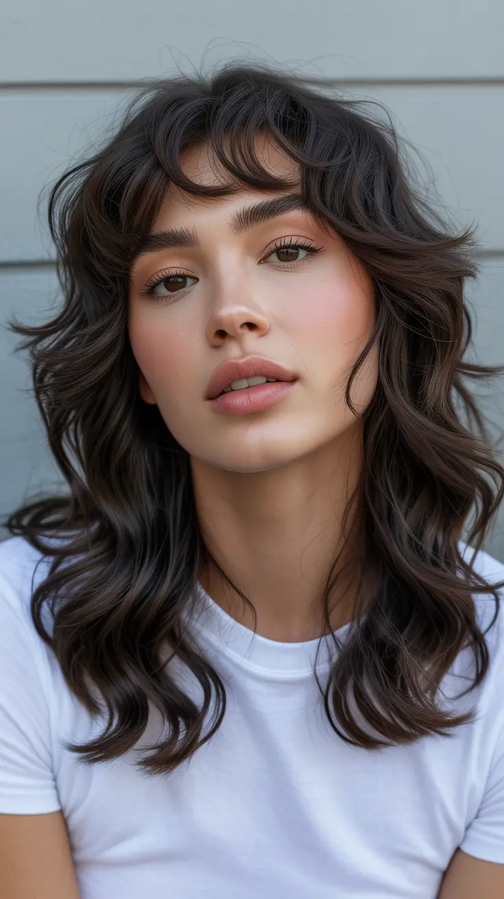 cute-hairstyles-for-medium-hair-2026-Butterfly-Layers-with-Curtain-Bangs