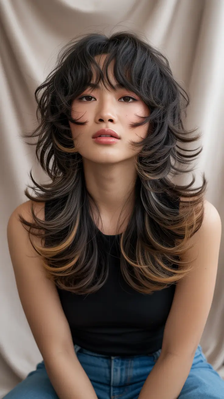 haircuts for thin fine hair 2026 Layered Wolf Cut with Volume and Edge