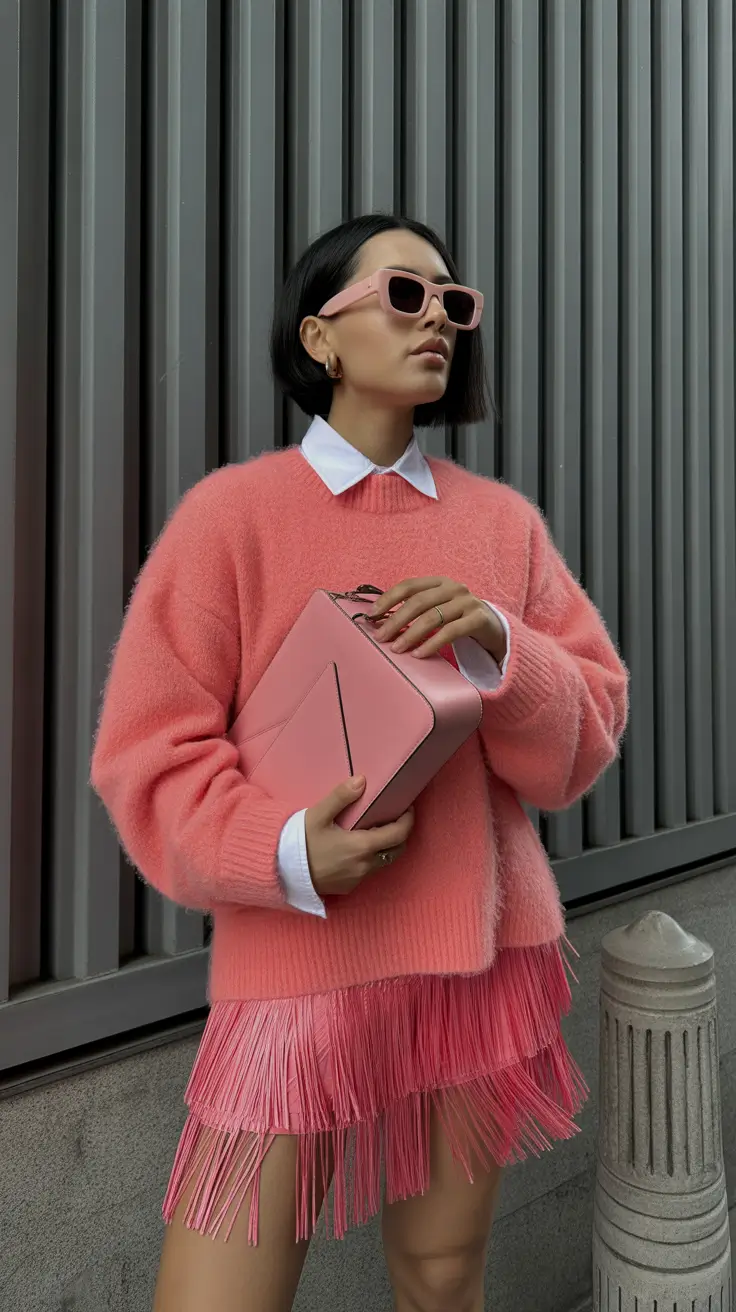 trendy outfits 2026 Playful Textures in Pink