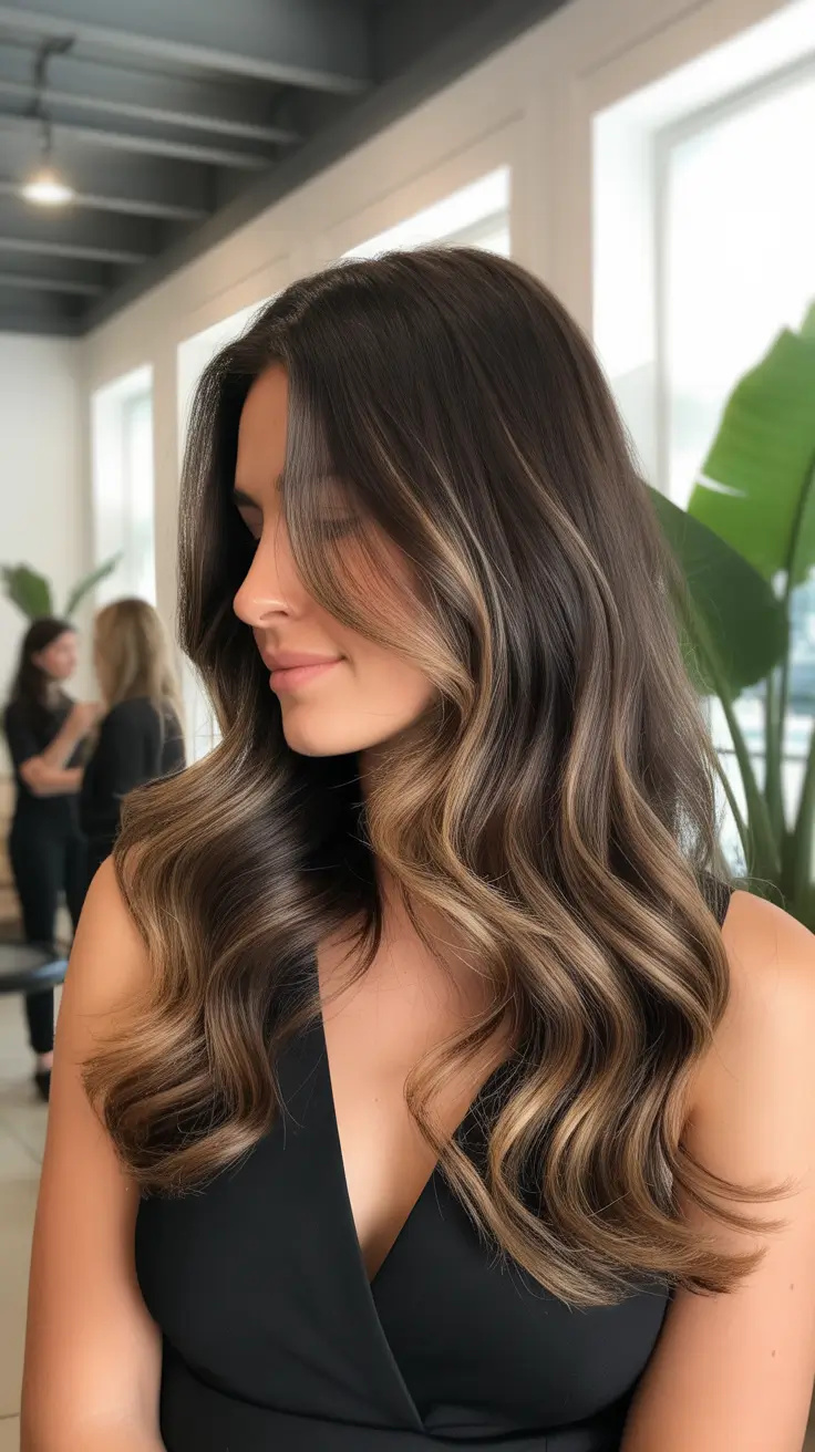 dark brown hair color 2026 Soft Contour Brunette