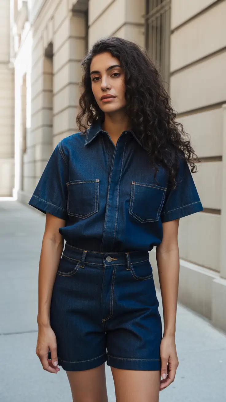 Denim outfits 2026 Minimalist Charm in Dark Denim