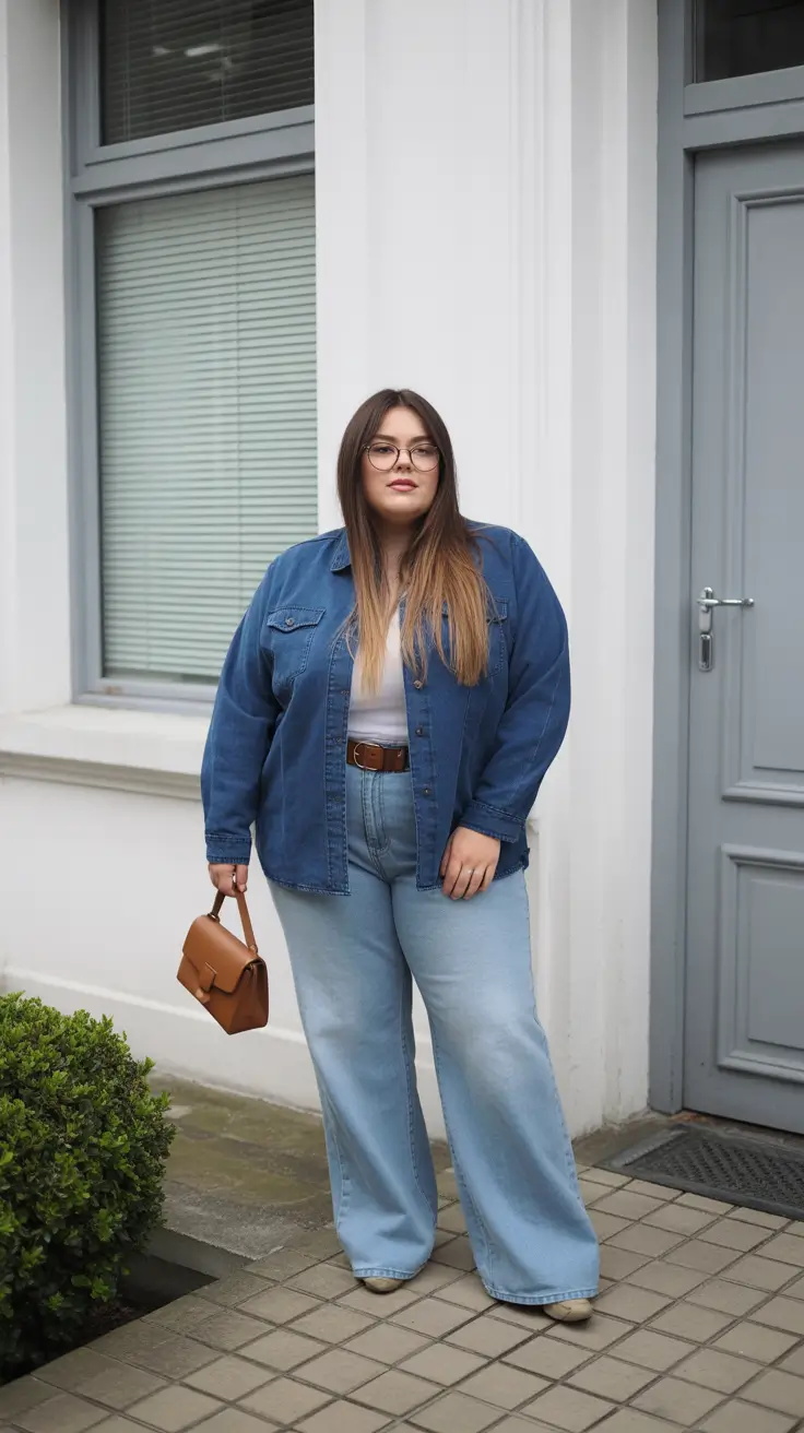 plus size outfits 2026 Retro Denim Revival