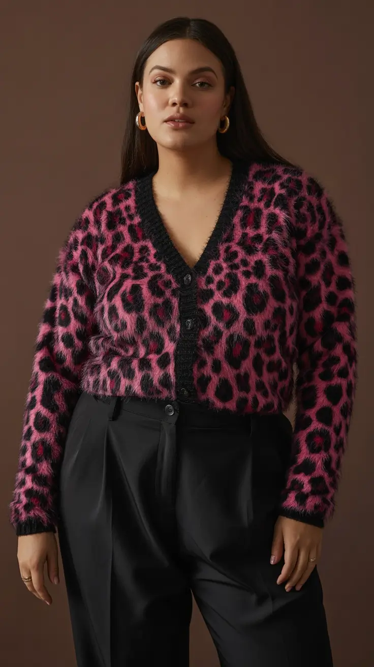 plus size outfits 2026 Fierce in Fuchsia Leopard