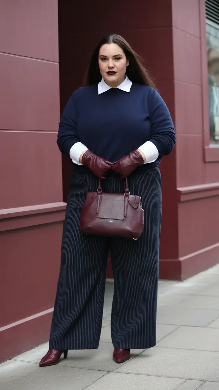 plus size outfits 2026 Modern Navy Sophistication