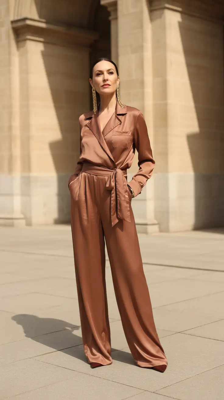 Outfits for Women Over 50 2026 - Satin Elegance