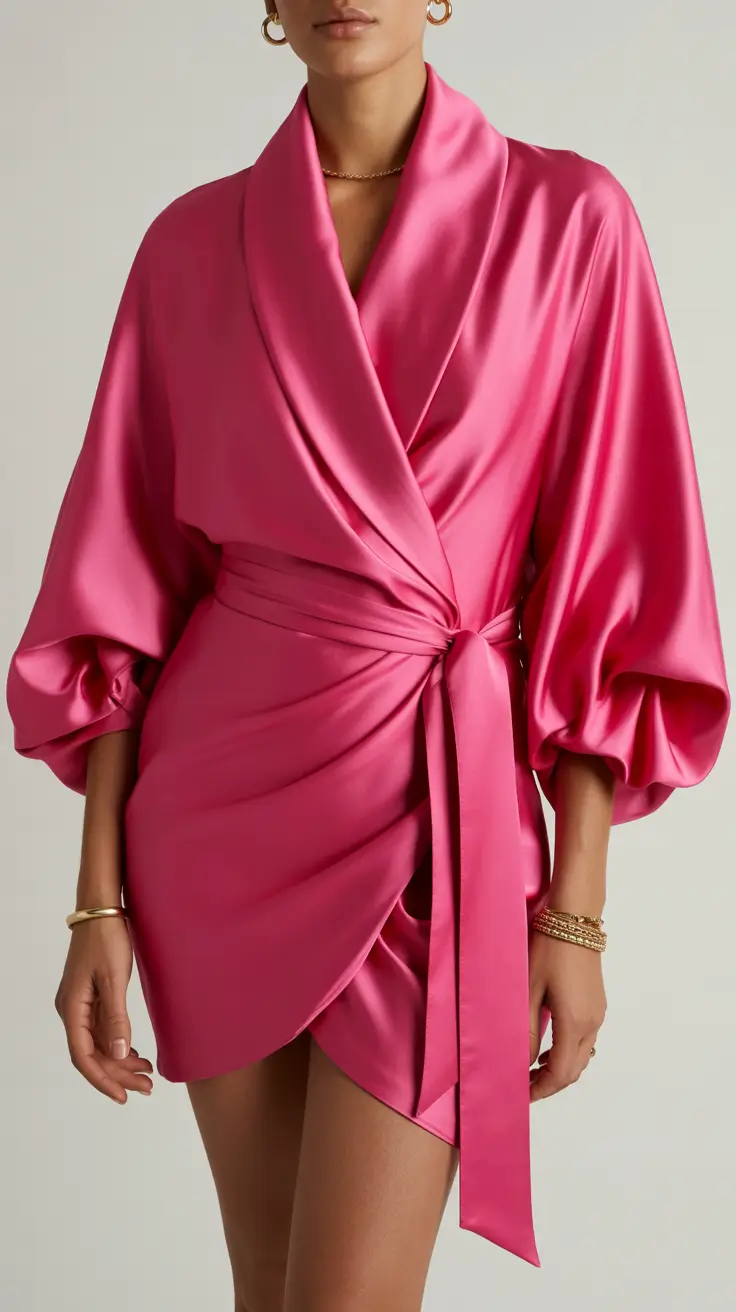 going out outfits 2026 Hot Pink Wrap Dream