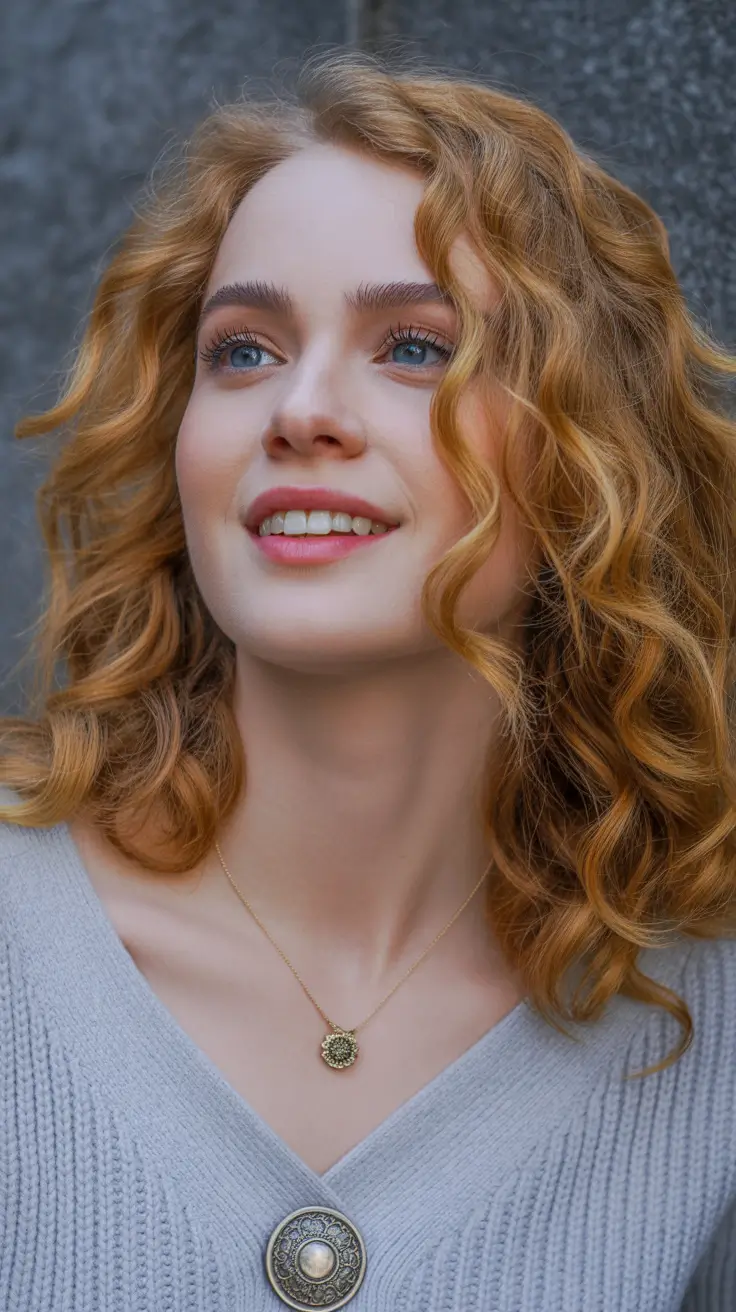 hair color ideas 2026 Golden Apricot Curls