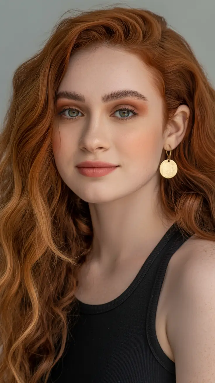 hair color ideas 2026 Vivid Soft Red Radiance