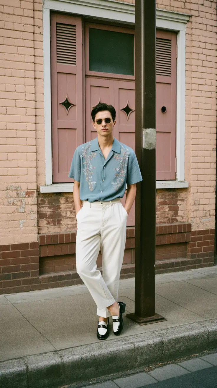 Outfits for Men 2026 Easy Blue and Cream Charm