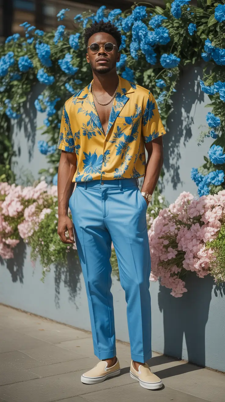 Outfits for Men 2026 Vibrant Contrast and Urban Sunshine