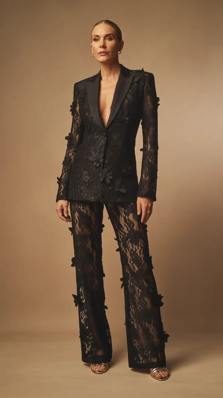 Outfits for Women Over 40 2026 lace chic black elegance