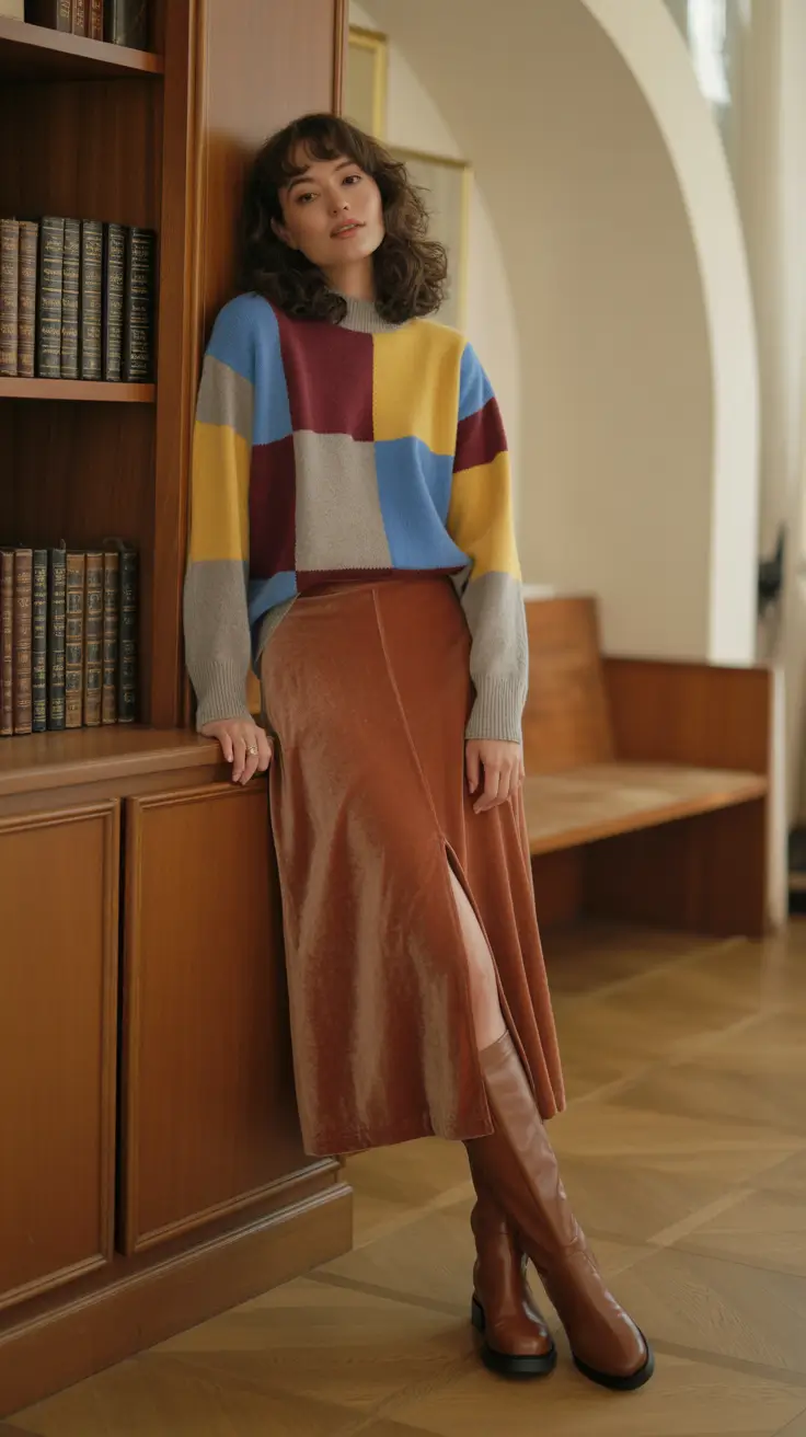 casual outfits 2026 Warm Geometry The Patchwork Statement