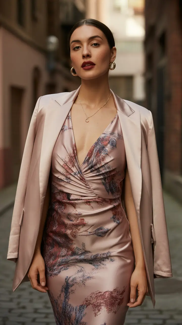 new york outfits 2026 Silky Grace in Blush Tones