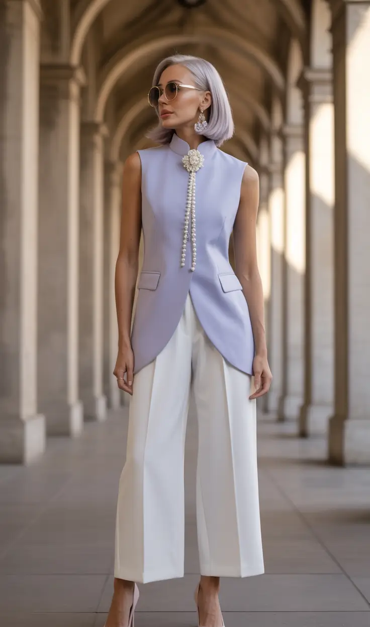 old money outfits 2026 Lavender Poise in Architectural Elegance