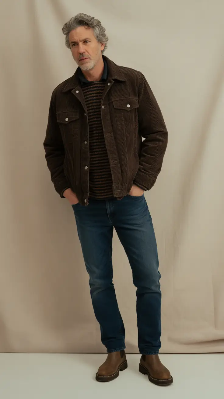 Outfits for Men Over 50 2026 Layered Warmth