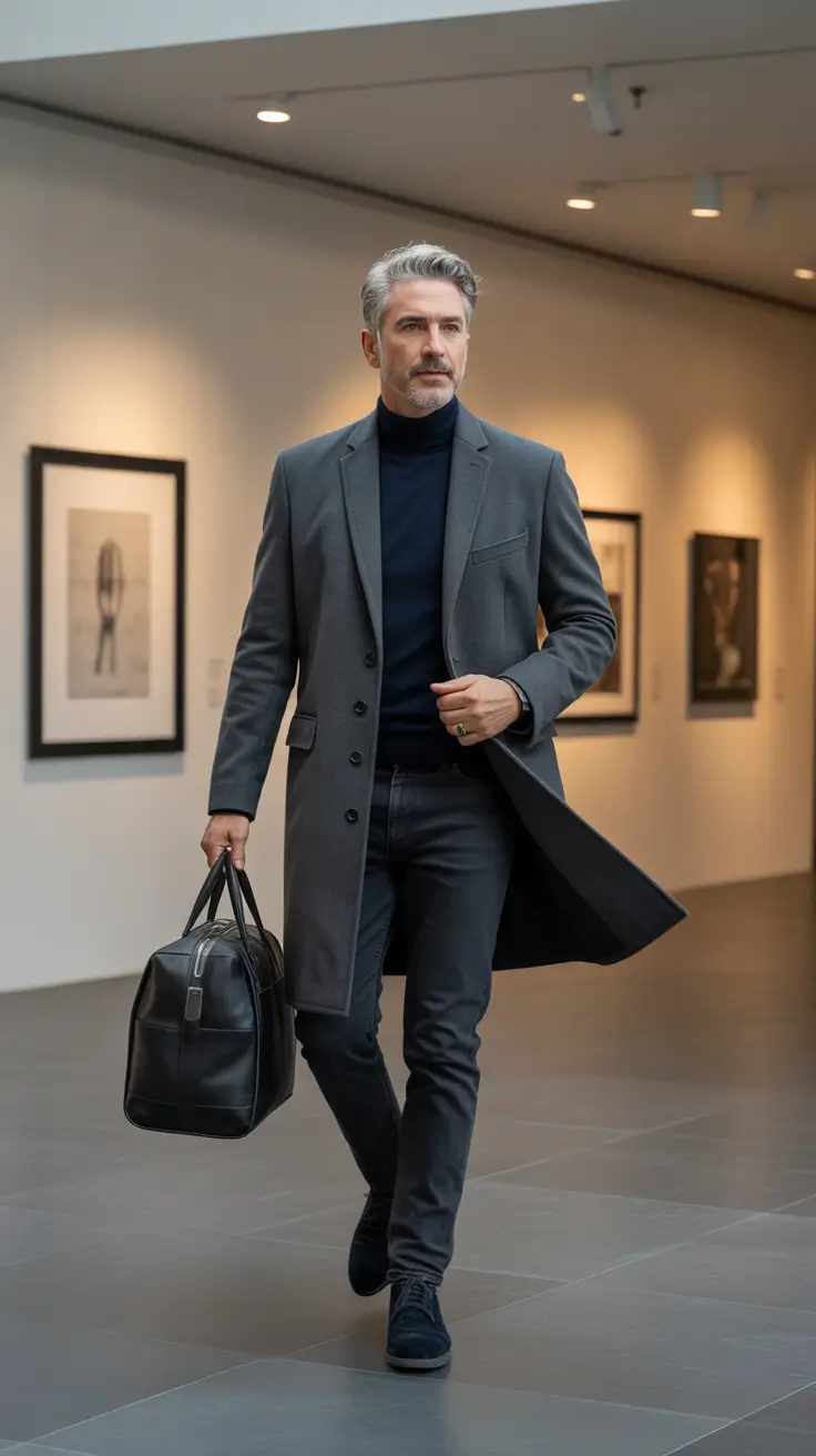 Outfits for Men Over 50 2026 Gray Tailored Sophistication