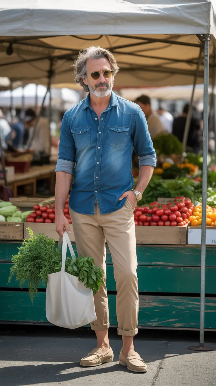 Outfits for Men Over 50 2026 Weekend Denim