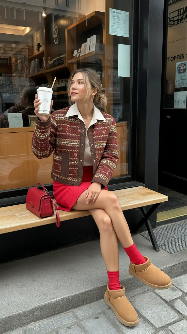 ugg outfits 2026 Retro Charm with a Pop