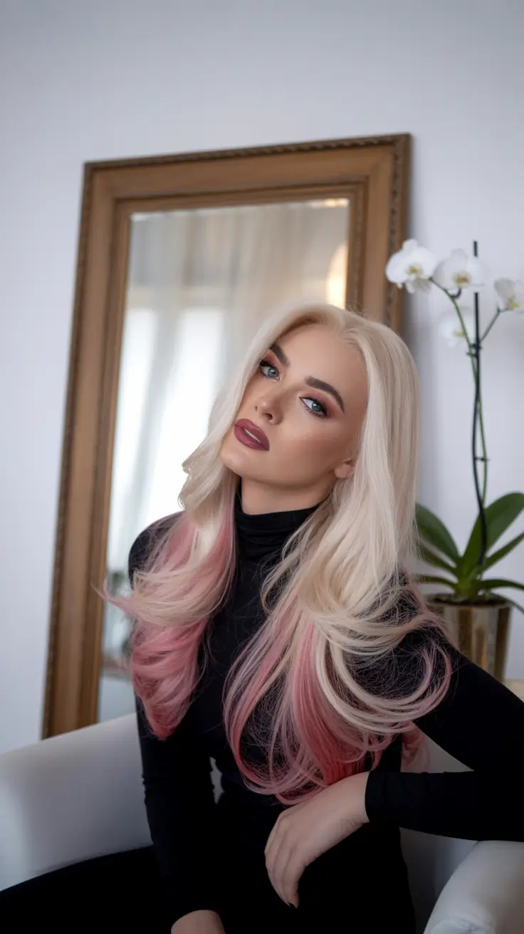 pink hair color 2026 Light Pink with a Touch of Glamour