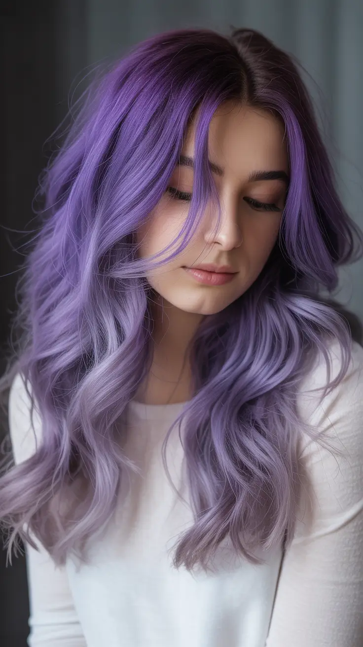purple hair color 2026 Lavender Dream Waves