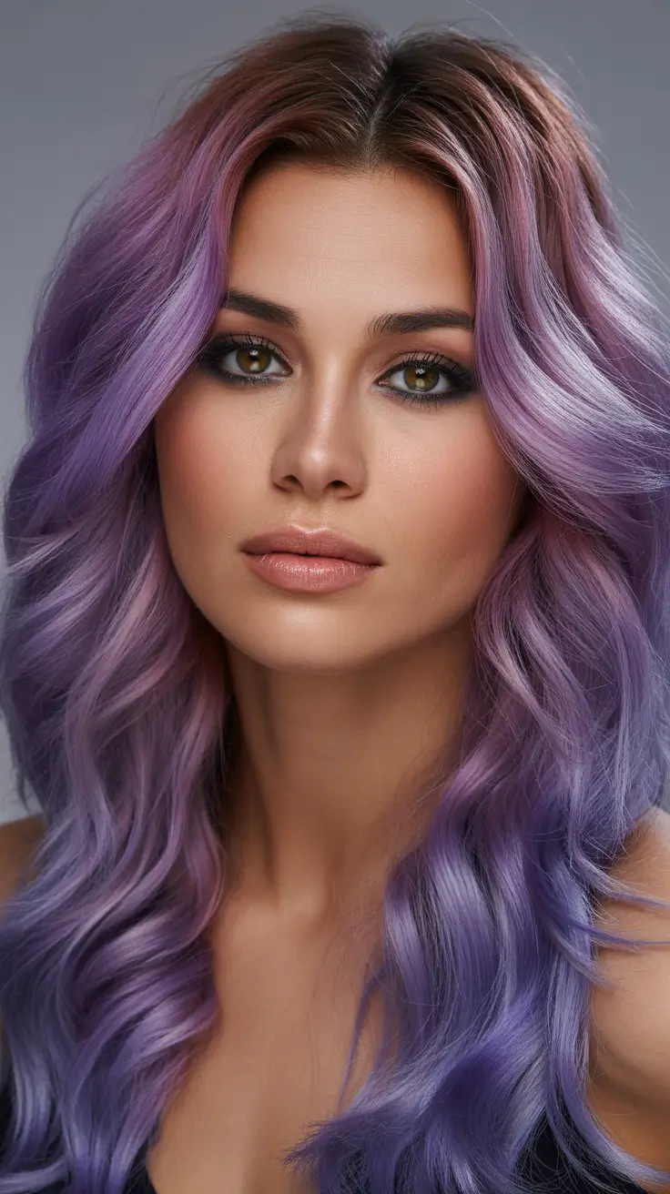 purple hair color 2026 Lavender and Pink Curls