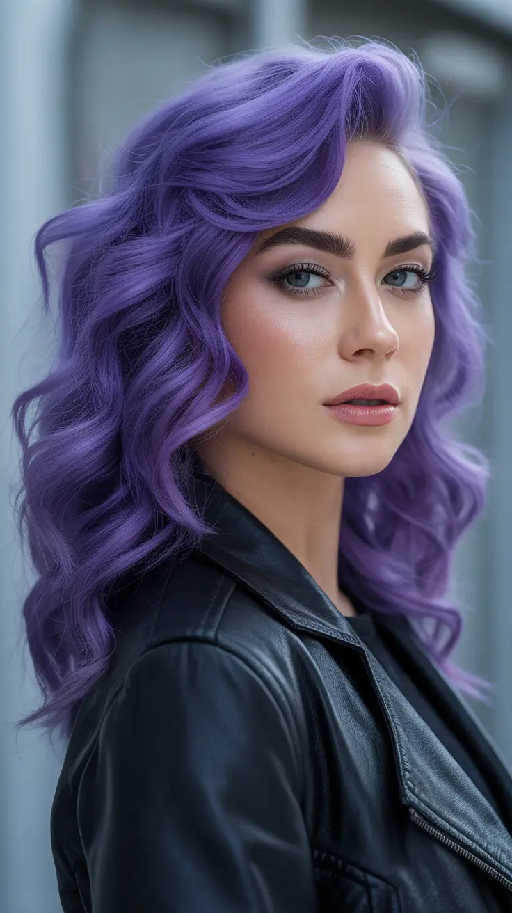 purple hair color 2026 Edgy Purple Curls