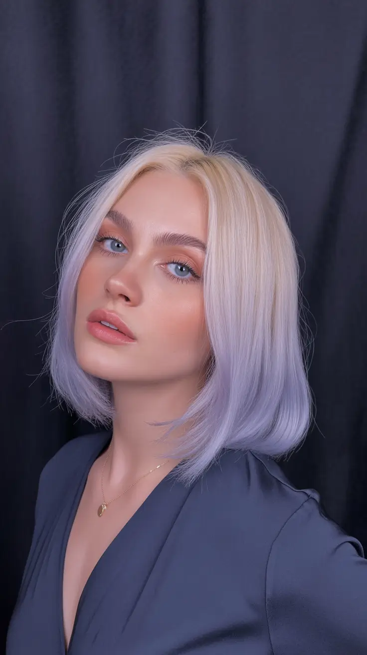 purple hair color 2026 Soft Lavender Bob