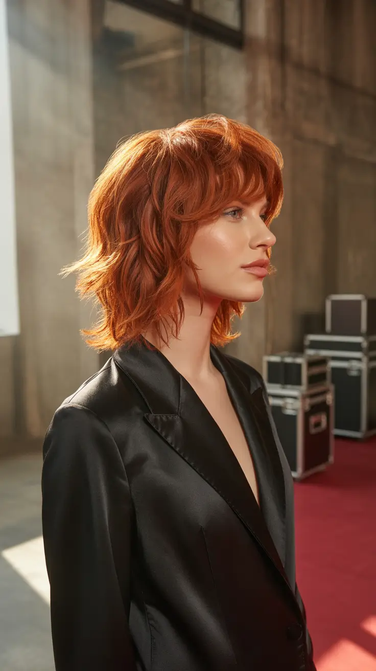 haircut for round face 2026 Fiery Shag Revival