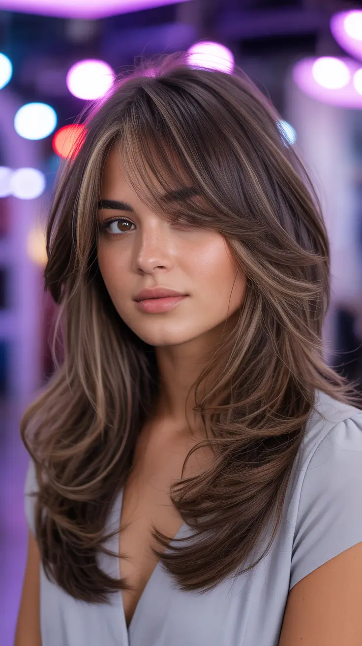 haircut for round face 2026 Modern Curtain Layers