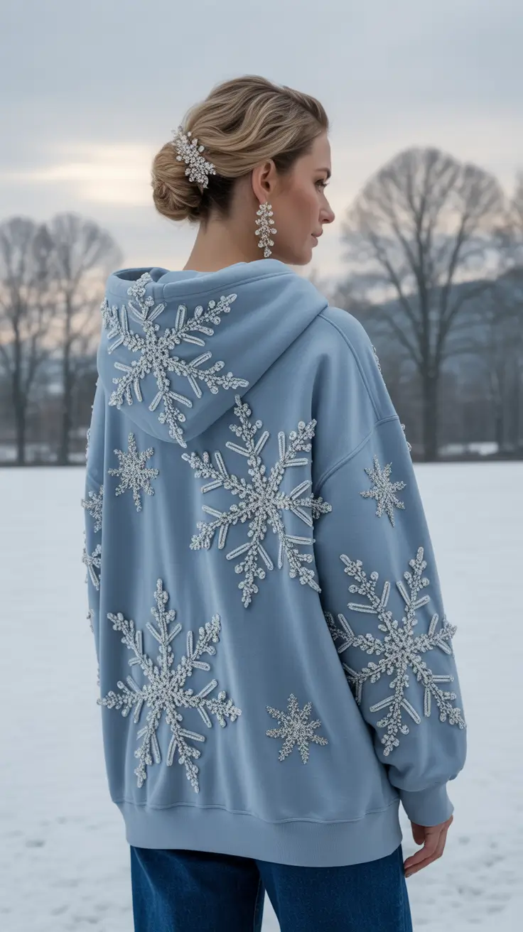 hoodie outfits 2026 Embellished Blue Hoodie