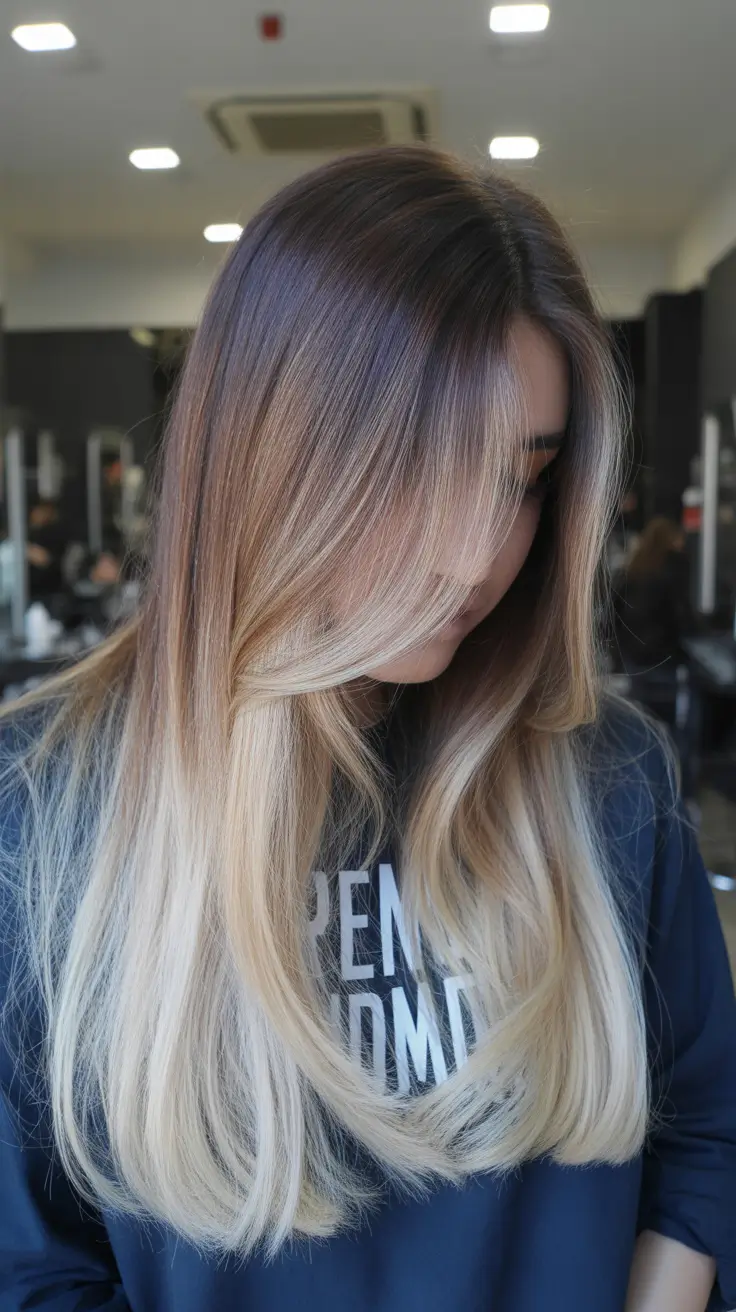 brown hair colors 2026 Cool Milktea Fade for Modern Neutrals