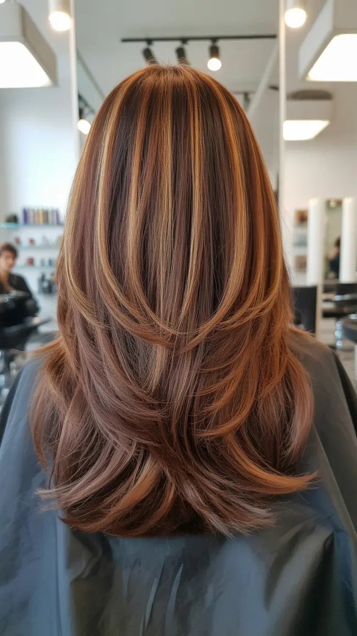 brown hair colors 2026 Caramel Balayage with Layered Dimension