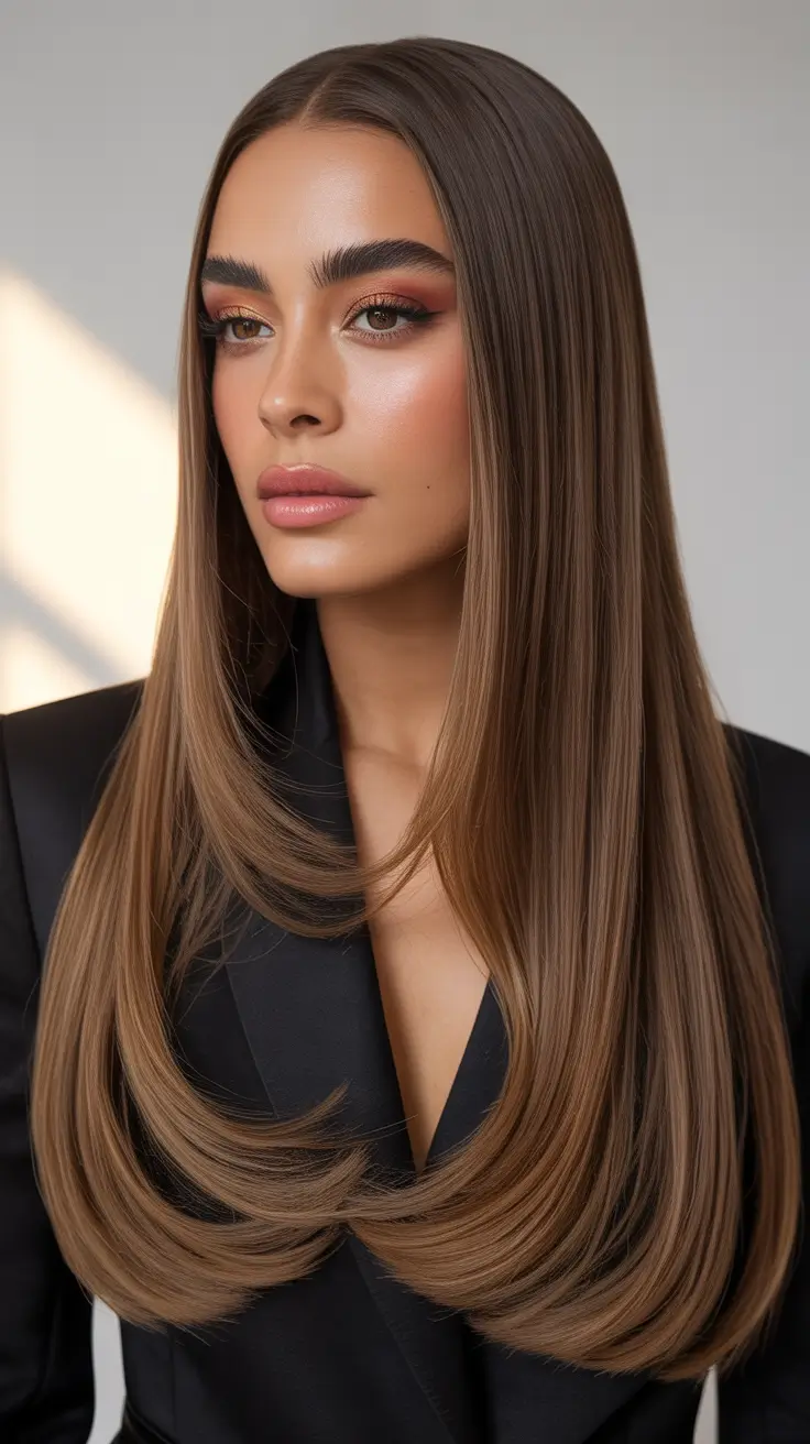 brown hair colors 2026 Espresso Elegance Sleek and Straight