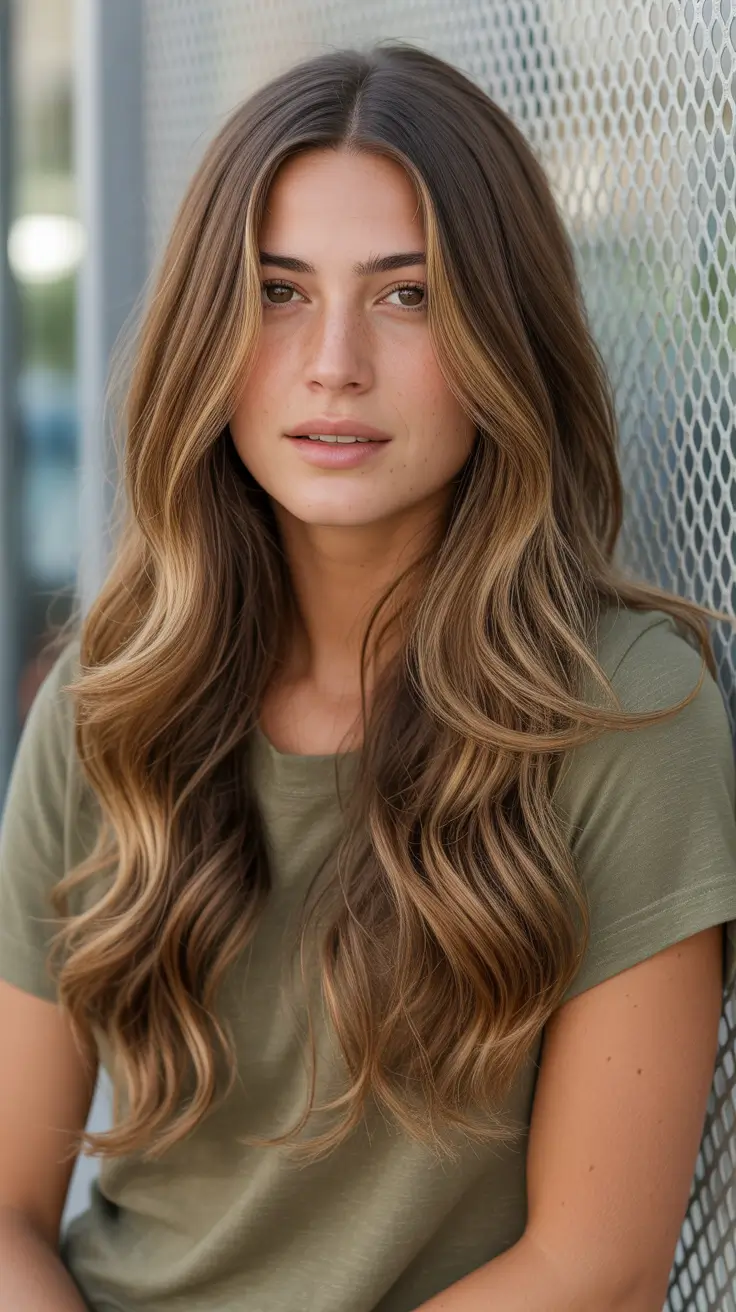 brown hair colors 2026 Soft Caramel Waves with Teddy Bear Warmth