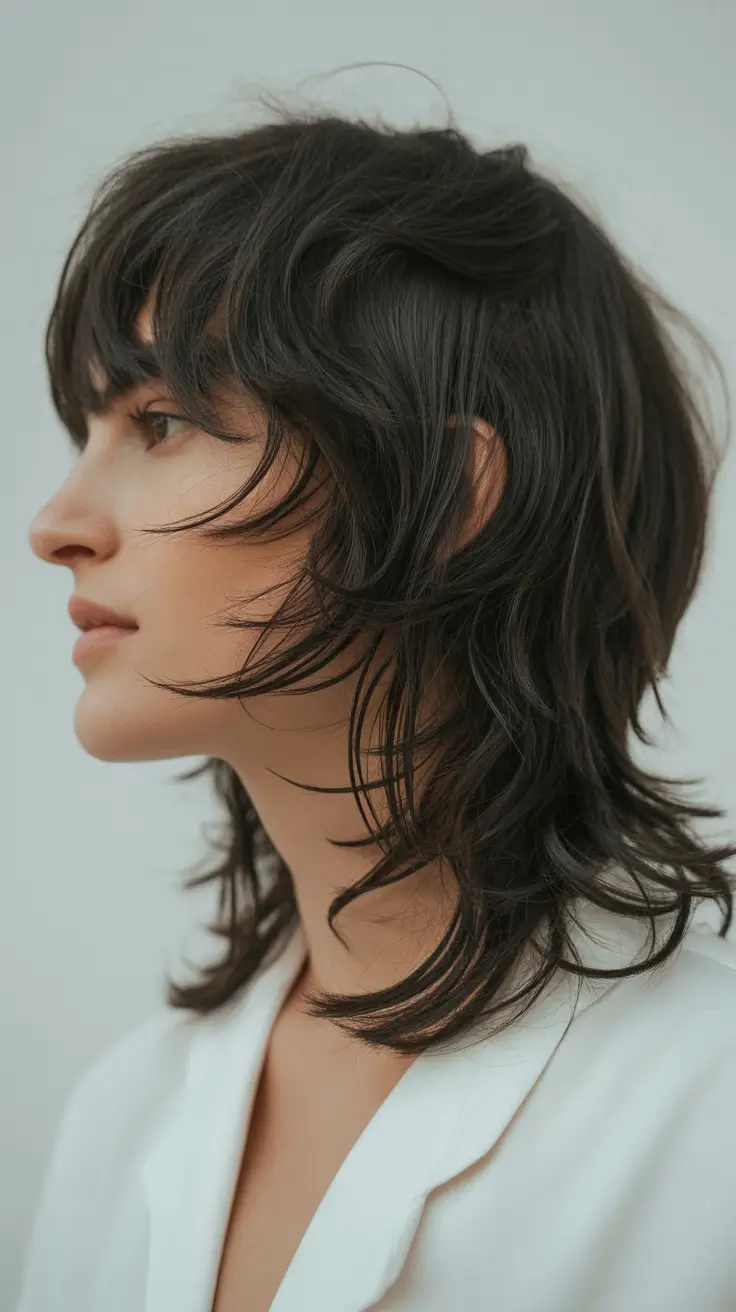 wolf haircut 2026 Classic Layered Wolf with Minimalist Energy