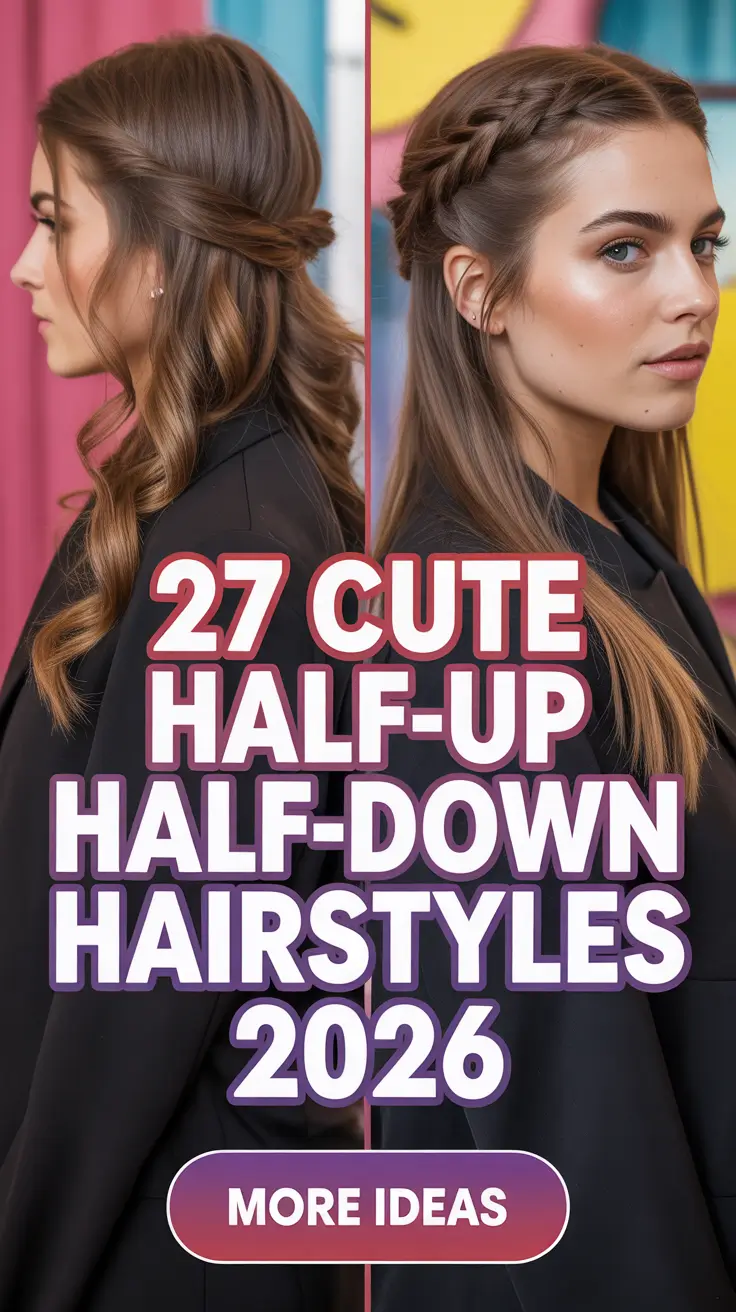 Cute Half Up Half Down Hairstyles 2026 for Effortless and Elegant Looks