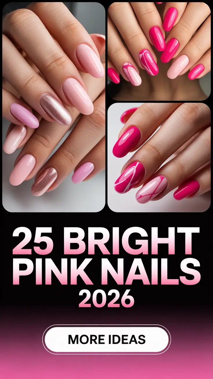 Bright Pink Nails 2026 Trendy Designs Inspo and Fresh Ideas