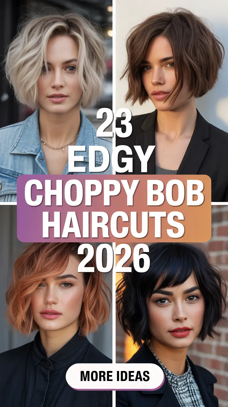 Edgy Choppy Bob Haircuts 2026 for Modern Women Who Love Bold, Effortless Style
