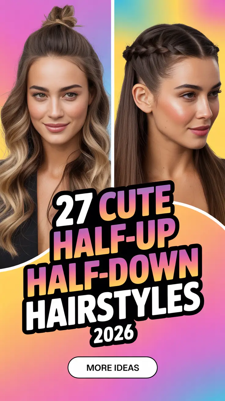 Cute Half Up Half Down Hairstyles 2026 for Effortless and Elegant Looks