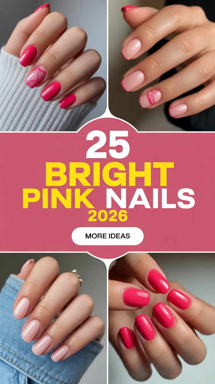 Bright Pink Nails 2026 Trendy Designs Inspo and Fresh Ideas