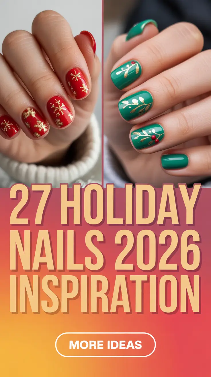 Holiday Nails Inspiration 2026 The Prettiest Simple and Festive Nail Ideas for Winter