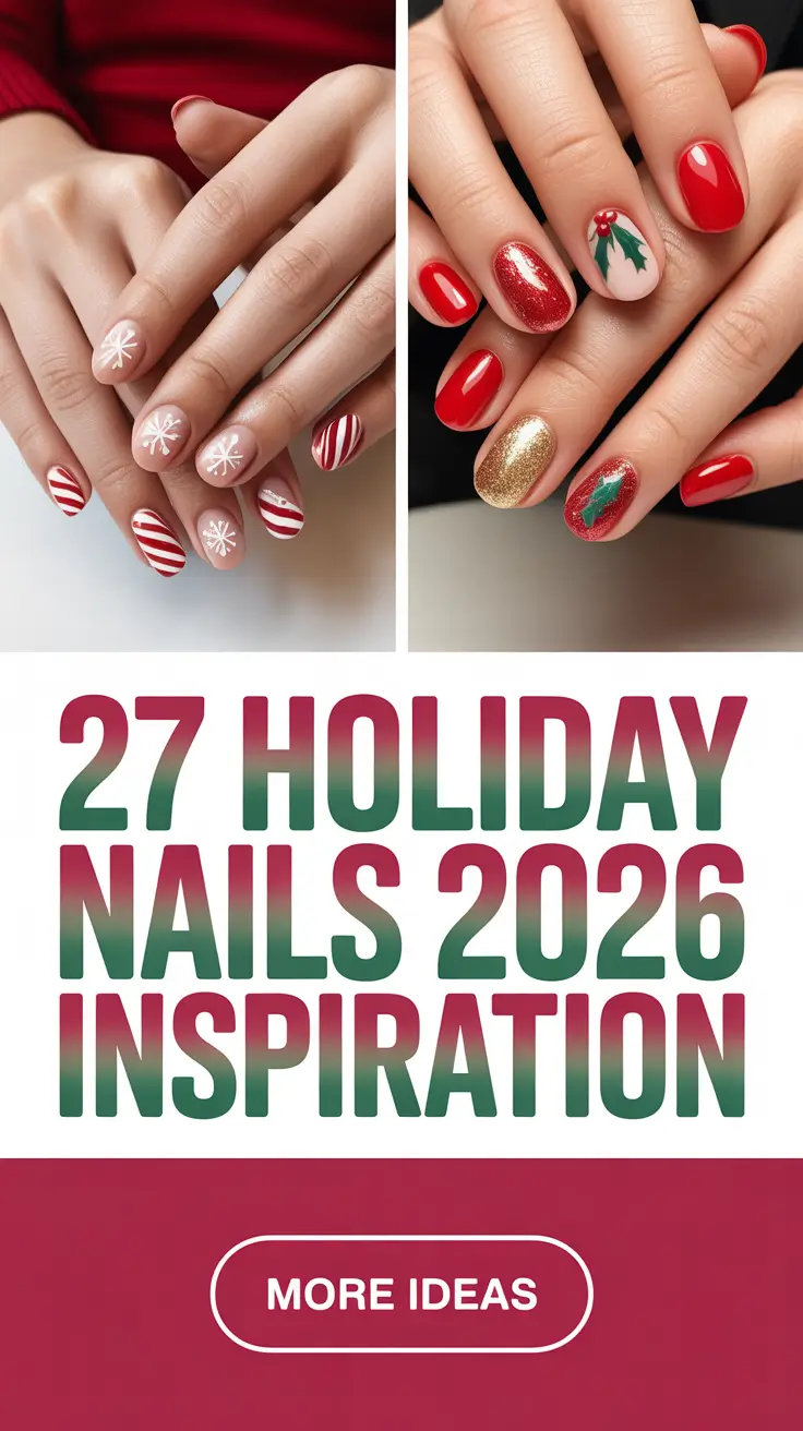 Holiday Nails Inspiration 2026 The Prettiest Simple and Festive Nail Ideas for Winter