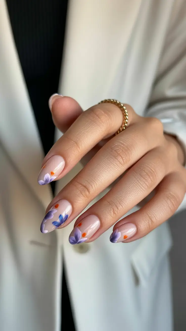 Almond Nails Fresh Ideas 2026 Lavender Floral
